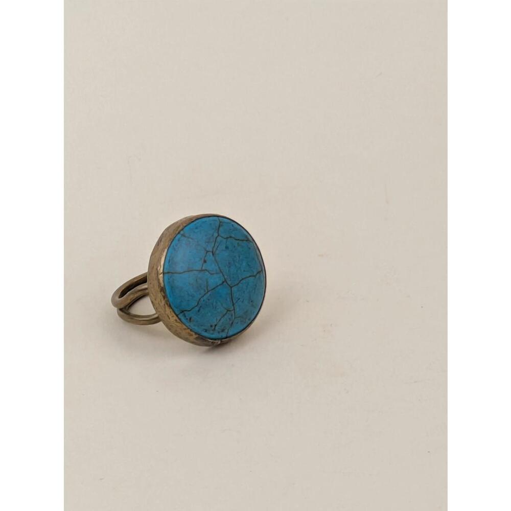statement disc turquoise ring